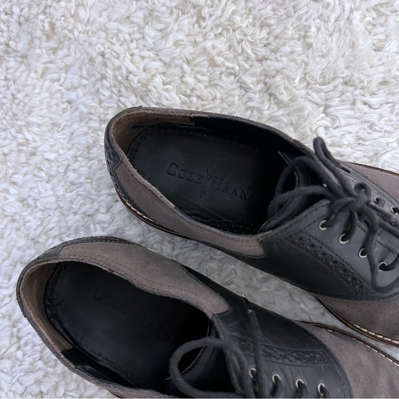 Cole Haan Shoes Mens Grand OS Two Tone Leather Saddle Oxfords Shoes Taupe SZ 10 main image 5